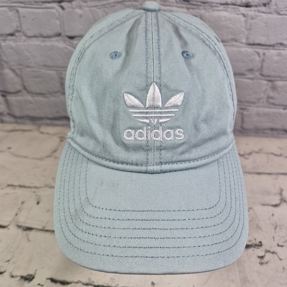Adidas Hat Light Sky Blue Trefoil Logo Unisex Strapback Ball Cap